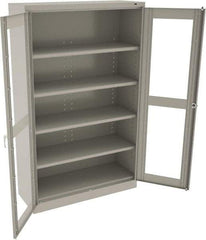 Tennsco - 5 Shelf Visible Storage Cabinet - Steel, 48" Wide x 18" Deep x 78" High, Light Gray - Industrial Tool & Supply