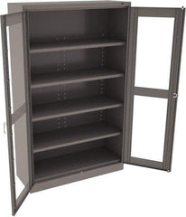 Tennsco - 5 Shelf Visible Storage Cabinet - Steel, 48" Wide x 18" Deep x 78" High, Medium Gray - Industrial Tool & Supply