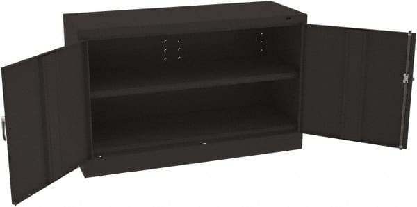Tennsco - 5 Shelf Locking Storage Cabinet - Steel, 48" Wide x 18" Deep x 30" High, Black - Industrial Tool & Supply
