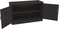 Tennsco - 5 Shelf Locking Storage Cabinet - Steel, 48" Wide x 18" Deep x 30" High, Black - Industrial Tool & Supply