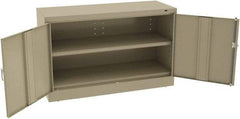 Tennsco - 2 Shelf Locking Storage Cabinet - Steel, 48" Wide x 18" Deep x 30" High, Sand - Industrial Tool & Supply