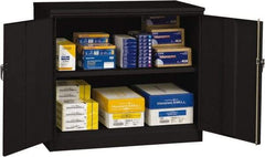 Tennsco - 2 Shelf Locking Storage Cabinet - Steel, 48" Wide x 18" Deep x 42" High, Black - Industrial Tool & Supply