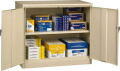 Tennsco - 2 Shelf Locking Storage Cabinet - Steel, 48" Wide x 18" Deep x 42" High, Champagne/Putty - Industrial Tool & Supply