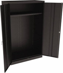 Tennsco - 2 Shelf Wardrobe Storage Cabinet - Steel, 48" Wide x 24" Deep x 78" High, Black - Industrial Tool & Supply