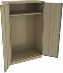 Tennsco - 2 Shelf Wardrobe Storage Cabinet - Steel, 48" Wide x 24" Deep x 78" High, Sand - Industrial Tool & Supply