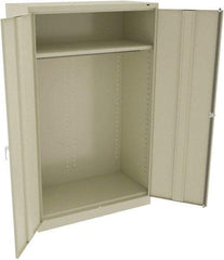 Tennsco - 2 Shelf Wardrobe Storage Cabinet - Steel, 48" Wide x 24" Deep x 78" High, Champagne/Putty - Industrial Tool & Supply