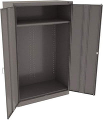 Tennsco - 2 Shelf Wardrobe Storage Cabinet - Steel, 48" Wide x 24" Deep x 78" High, Medium Gray - Industrial Tool & Supply