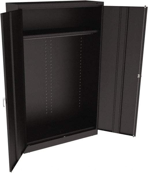 Tennsco - 2 Shelf Wardrobe Storage Cabinet - Steel, 48" Wide x 18" Deep x 78" High, Black - Industrial Tool & Supply