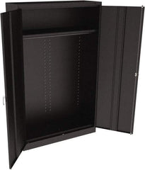 Tennsco - 2 Shelf Wardrobe Storage Cabinet - Steel, 48" Wide x 18" Deep x 78" High, Black - Industrial Tool & Supply