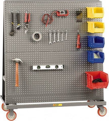 Little Giant - 36" Wide x 56" High x 24" Deep, Pegboard Tool Cart, Double-Sided - 1,200 Lb Capacity, 24 Sq/Ft Surface Area - Industrial Tool & Supply