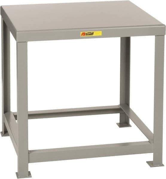 Little Giant - 60 Wide x 30" Deep x 30" High, 7 Gauge Steel Heavy-Duty Machine Table - Fixed Legs, Gray - Industrial Tool & Supply