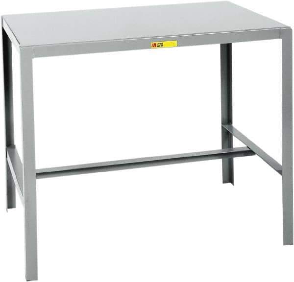 Little Giant - 24 Wide x 18" Deep x 42" High, Steel Machine Work Table - Straight Edge, Fixed Legs, Gray - Industrial Tool & Supply