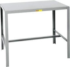 Little Giant - 24 Wide x 18" Deep x 30" High, Steel Machine Work Table - Straight Edge, Fixed Legs, Gray - Industrial Tool & Supply