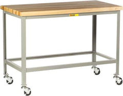 Little Giant - Butcher Block Top - Fixed Leg, Gray, 24" Deep - Industrial Tool & Supply