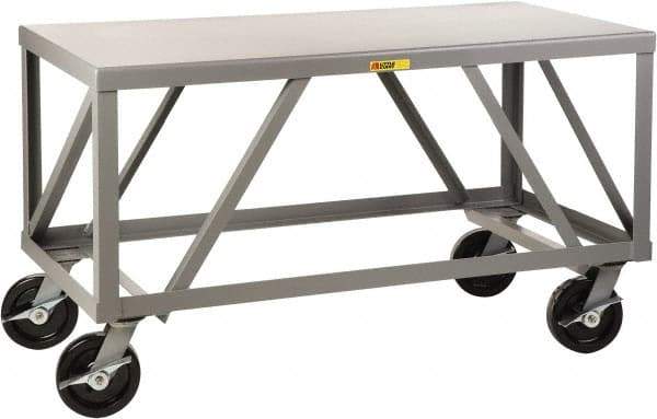 Little Giant - Mobile Table - Fixed Leg, Gray, 36" Deep - Industrial Tool & Supply