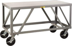 Little Giant - Mobile Table - Fixed Leg, Gray, 36" Deep - Industrial Tool & Supply