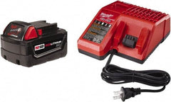 Milwaukee Tool - 18 Volt, 1 Battery Lithium-Ion Power Tool Charger - Battery Included - Industrial Tool & Supply