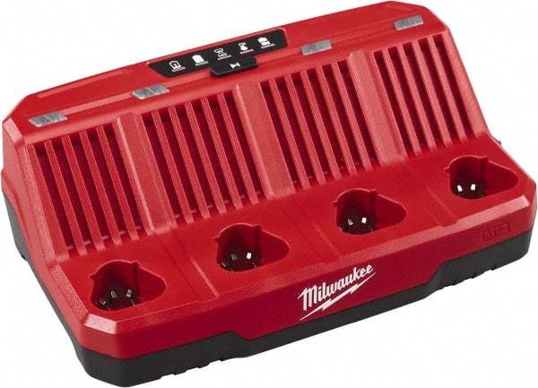 Milwaukee Tool - 12 Volt, 4 Battery Lithium-Ion Power Tool Charger - Industrial Tool & Supply