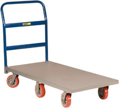 Little Giant - 3,600 Lb Capacity Steel 6-Wheeled Platform Truck - Steel Deck, 36" OAW, 72" Platform Length, Polyurethane Casters - Industrial Tool & Supply