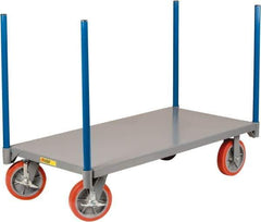 Little Giant - 3,600 Lb Capacity Steel Pipe Stake Truck - Steel Deck, 24" OAW, 48" Platform Length, Polyurethane Casters - Industrial Tool & Supply