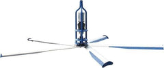 Patterson Fan - 5 Blades, 16' Blade Length, 186,692 CFM High Performance Industrial Ceiling Fan - 59 RPM, 220V, Blue & Silver - Industrial Tool & Supply