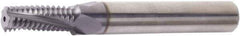 Vargus - 1/4-19 BSPT, 0.4" Cutting Diam, 4 Flute, Solid Carbide Helical Flute Thread Mill - Internal/External Thread, 0.605" LOC, 2-7/8" OAL, 1/2" Shank Diam - Industrial Tool & Supply
