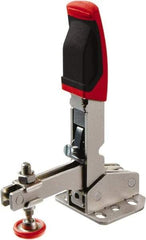 Bessey - 450 Lb Holding Capacity, Vertical Handle, Manual Hold Down Toggle Clamp - 55° Handle Movement, 45° Bar Opening, U-Bar, Flanged Base, Carbon Steel - Industrial Tool & Supply