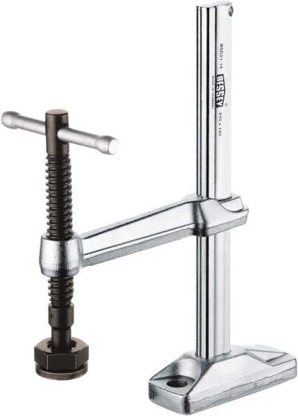 Bessey - 2,650 Lb Holding Capacity, 8-1/4" Max Opening Capacity, 2,650 Lb Clamping Pressure, Manual Hold Down Clamp - 7-1/2" Arm Length, 10" Clamp Length, 1-57/64" Clamp Width, 12-5/8" Clamp Height, Mounting Holes, Steel - Industrial Tool & Supply