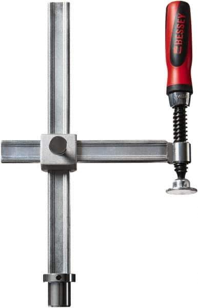 Bessey - 1,200 Lb Holding Capacity, 12" Max Opening Capacity, 1,200 Lb Clamping Pressure, Manual Hold Down Clamp - 10" Arm Length, 10-7/16" Clamp Length, 2-19/32" Clamp Width, 15-3/4" Clamp Height, 28mm Stud Mount, Steel - Industrial Tool & Supply