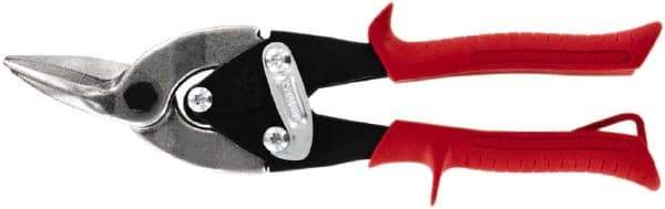 Midwest Snips - 1-1/4" Length of Cut, Left Pattern Aviation Snip - 10" OAL, 18 AWG Steel Capacity - Industrial Tool & Supply