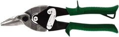 Midwest Snips - 1-1/4" Length of Cut, Right Pattern Aviation Snip - 10" OAL, 18 AWG Steel Capacity - Industrial Tool & Supply