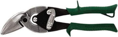 Midwest Snips - 1-1/4" Length of Cut, Right Pattern Offset Aviation Snip - 9-3/4" OAL, 18 AWG Steel Capacity - Industrial Tool & Supply