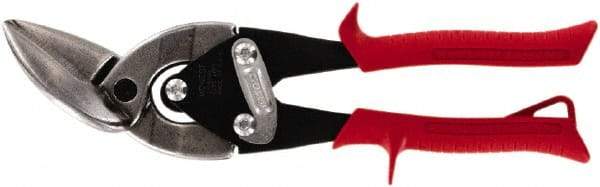 Midwest Snips - 1-1/4" Length of Cut, Left Pattern Offset Aviation Snip - 9-3/4" OAL, 18 AWG Steel Capacity - Industrial Tool & Supply