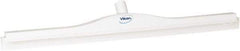 Vikan - 27.6" Polypropylene Blade Floor Squeegee Frame - Threaded End, Double Edge, White, Polypropylene Holder - Industrial Tool & Supply