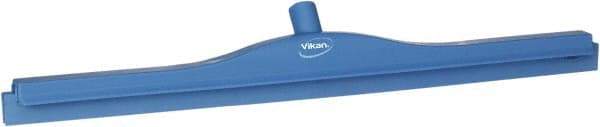 Vikan - 27.6" Polypropylene Blade Floor Squeegee Frame - Threaded End, Double Edge, Blue, Polypropylene Holder - Industrial Tool & Supply