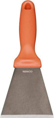 Remco - Stiff Stainless Steel Beveled Scraper - 3" Blade Width x 3-1/2" Blade Length, 5-13/32" Long Ergonomic Polypropylene Handle - Industrial Tool & Supply