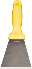 Remco - Stiff Stainless Steel Beveled Scraper - 3" Blade Width x 3-1/2" Blade Length, 5-13/32" Long Ergonomic Polypropylene Handle - Industrial Tool & Supply