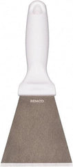 Remco - Stiff Stainless Steel Beveled Scraper - 3" Blade Width x 3-1/2" Blade Length, 5-13/32" Long Ergonomic Polypropylene Handle - Industrial Tool & Supply