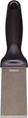 Remco - Stiff Stainless Steel Beveled Scraper - 1-1/2" Blade Width x 3-1/2" Blade Length, 5-13/32" Long Ergonomic Polypropylene Handle - Industrial Tool & Supply