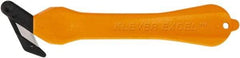 Klever Innovations - Fixed Safety Cutter - 1-1/4" Carbon Steel Blade, Orange Plastic Handle, 1 Blade Included - Industrial Tool & Supply