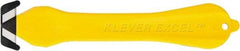 Klever Innovations - Fixed Safety Cutter - 1-1/4" Carbon Steel Blade, Yellow Plastic Handle, 1 Blade Included - Industrial Tool & Supply