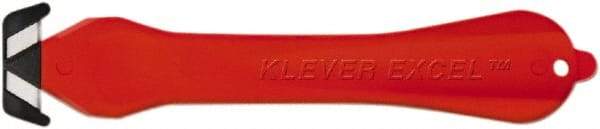 Klever Innovations - Fixed Safety Cutter - 1-1/4" Carbon Steel Blade, Red Plastic Handle, 1 Blade Included - Industrial Tool & Supply