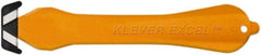 Klever Innovations - Fixed Safety Cutter - 1-1/4" Carbon Steel Blade, Orange Plastic Handle, 1 Blade Included - Industrial Tool & Supply