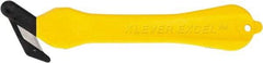 Klever Innovations - Fixed Safety Cutter - 1-1/4" Carbon Steel Blade, Yellow Plastic Handle, 1 Blade Included - Industrial Tool & Supply