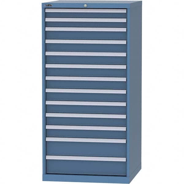 LISTA - 13 Drawer, 124 Compartment Bright Blue Steel Modular Storage Cabinet - Industrial Tool & Supply