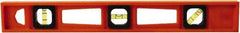 Johnson Level & Tool - 18" Long 3 Vial I-Beam Level - Structo-Cast, Orange - Industrial Tool & Supply