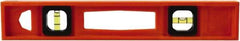 Johnson Level & Tool - 14" Long 2 Vial I-Beam Level - Structo-Cast, Orange - Industrial Tool & Supply