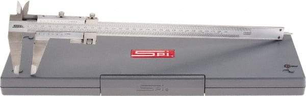 SPI - 0 to 280mm Stainless Steel Vernier Caliper - 0.02mm Graduation, 2-1/2" Jaw Depth, 0.0015" Accuracy, Includes NIST Traceability Certificate - Industrial Tool & Supply