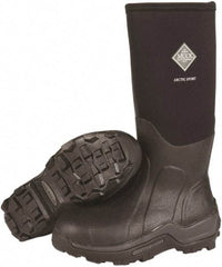 Honeywell - Men's Size 7 Wide Width Steel Knee Boot - Black, Neoprene Upper, Rubber Outsole, 16" High, Pull-On, Waterproof - Industrial Tool & Supply