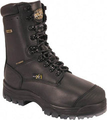 OLIVER - Men's Size 7 Wide Width Composite Work Boot - Black, Leather Upper, Rubber Outsole, 14" High, Lace-Up, Waterproof - Industrial Tool & Supply